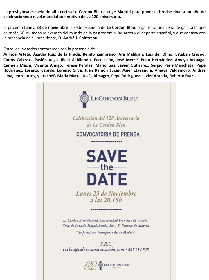 Convocatoria Gráfica Le Cordon Bleu